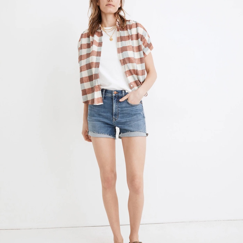 Madewell Women’s High-Rise Denim Shorts in Quintell Wash: TENCEL Lyocell Edition